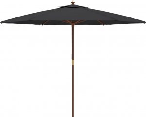 vidaXL vidaXL Parasol ogrodowy na drewnianym słupku, czarny, 299x240 cm 4