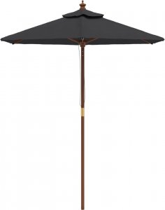 vidaXL Parasol ogrodowy na drewnianym słupku, czarny, 196x231 cm 3
