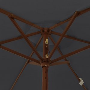 vidaXL Parasol ogrodowy na drewnianym słupku, czarny, 196x231 cm 6