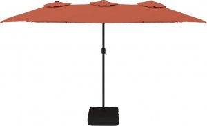 vidaXL vidaXL Podwójny parasol ogrodowy z LED, terakotowy, 449x245 cm 4