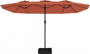 vidaXL vidaXL Podwójny parasol ogrodowy z LED, terakotowy, 449x245 cm 5