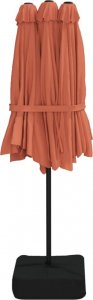 vidaXL vidaXL Podwójny parasol ogrodowy z LED, terakotowy, 449x245 cm 7