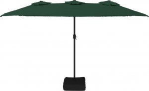 vidaXL vidaXL Podwójny parasol ogrodowy z LED, zielony, 449x245 cm 4