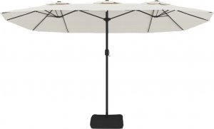vidaXL Podwójny parasol ogrodowy z LED, piaskowa biel, 449x245 cm 5