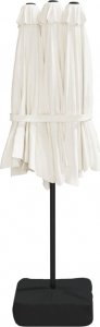 vidaXL Podwójny parasol ogrodowy z LED, piaskowa biel, 449x245 cm 7