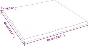 vidaXL vidaXL Blat biurka, 60x60x2 cm, surowe lite drewno dębowe 4