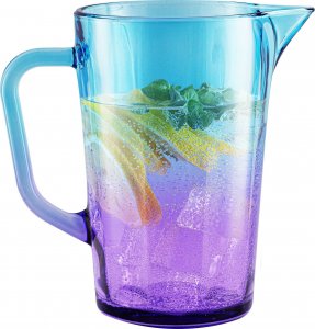 Trend Glass Dzbanek z uchem na wodę i napoje Gigi fioletowo - niebieskie 1230 ml 1
