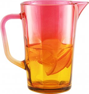 Trend Glass Dzbanek z uchem na wodę i napoje Gigi ombre pomarańczowo - różowe 1230 ml 1