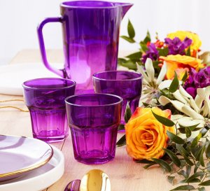 Trend Glass Szklanki do wody i napojów Gigi ombre fioletowe 280 ml 11