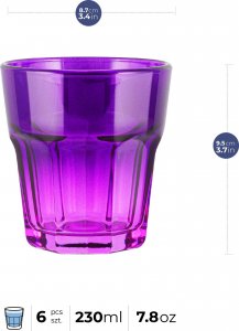 Trend Glass Szklanki do wody i napojów Gigi ombre fioletowe 280 ml 3