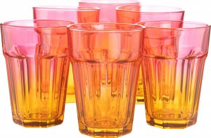 Trend Glass Szklanki do wody i napojów Gigi ombre pomarańczowo - różowe 425 ml 1