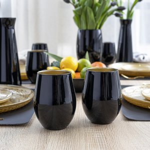 Trend Glass Szklanki do napojów czarno-złote Phoebe Great Gatsby 624 ml 8