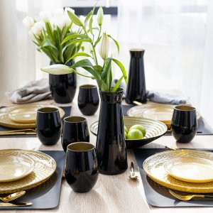 Trend Glass Szklanki do napojów czarno-złote Phoebe Great Gatsby 624 ml 9