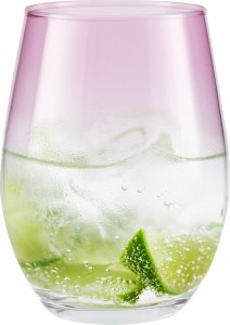 Trend Glass Szklanki do wody i napojów Phoebe ombre różowe 624 ml 2