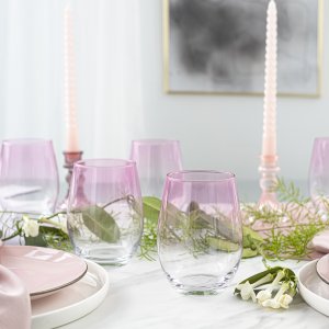 Trend Glass Szklanki do wody i napojów Phoebe ombre różowe 624 ml 3