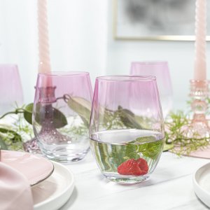 Trend Glass Szklanki do wody i napojów Phoebe ombre różowe 624 ml 4