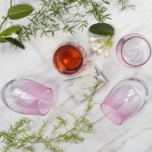 Trend Glass Szklanki do wody i napojów Phoebe ombre różowe 624 ml 5