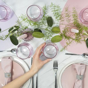 Trend Glass Szklanki do wody i napojów Phoebe ombre różowe 624 ml 6