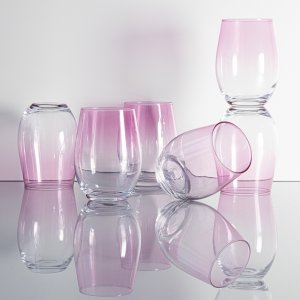 Trend Glass Szklanki do wody i napojów Phoebe ombre różowe 624 ml 7