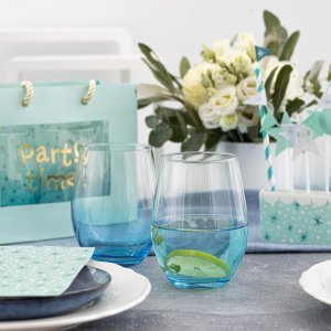 Trend Glass Szklanki do wody i napojów Phoebe ombre niebieskie 624 ml 3