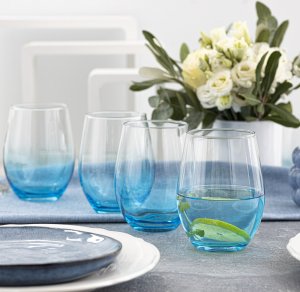 Trend Glass Szklanki do wody i napojów Phoebe ombre niebieskie 624 ml 4