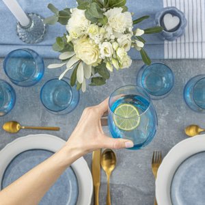 Trend Glass Szklanki do wody i napojów Phoebe ombre niebieskie 624 ml 5