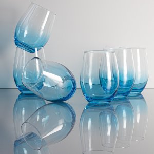Trend Glass Szklanki do wody i napojów Phoebe ombre niebieskie 624 ml 6