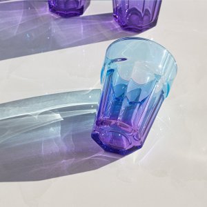 Trend Glass Szklanki do wody i napojów Gigi ombre fioletowo - niebieskie 425 ml 5