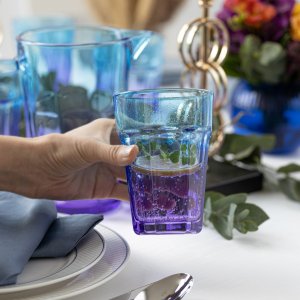 Trend Glass Szklanki do wody i napojów Gigi ombre fioletowo - niebieskie 425 ml 8