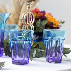 Trend Glass Szklanki do wody i napojów Gigi ombre fioletowo - niebieskie 425 ml 10