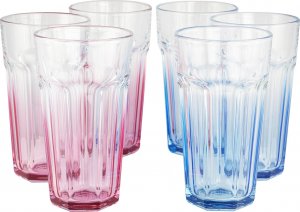 Trend Glass Bardzo duże szklanki XXL do napojów Gigi ombre różowe niebieskie 700 ml 1