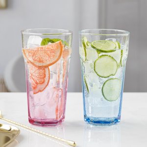 Trend Glass Bardzo duże szklanki XXL do napojów Gigi ombre różowe niebieskie 700 ml 5