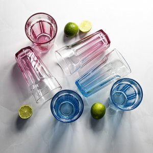 Trend Glass Bardzo duże szklanki XXL do napojów Gigi ombre różowe niebieskie 700 ml 6