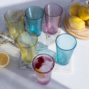 Trend Glass Szklanki do wody i napojów Tressa Summer Vibes 400 ml 6