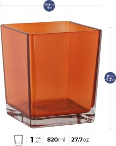 Trend Glass Pojemnik dekoracyjny pomarańczowy na kwiaty i kompozycje Violet Color Accent 3