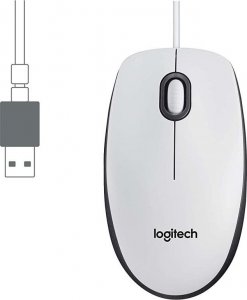 Mysz Logitech Myszka przewodowa Logitech M100 white biała sensor optyczny 5