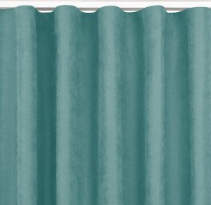 Homede Homede Zasłona MILANA szenilowa na taśmie wave 220x245 turkusowa 1