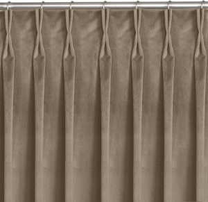 Homede Homede Zasłona VILA velvetowa na flexach 135x175 beżowa wzór 1 1