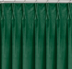 Homede Homede Zasłona VILA velvetowa na flexach 135x175 butelkowa zieleń wzór 1 1
