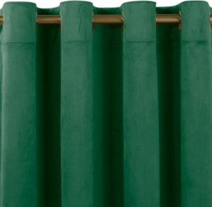 Homede Homede Zasłona VILA klasyczna velvetowa na złotych przelotkach 200x175 butelkowa zieleń 1