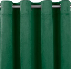 Homede Homede Zasłona VILA velvetowa na srebrnych przelotkach 135x175 butelkowa zieleń 1