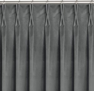 Homede Homede Zasłona VILA velvetowa na flexach 135x225 grafitowa wzór 2 1