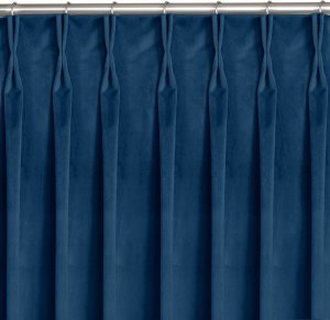 Homede Homede Zasłona VILA velvetowa na flexach 135x225 indygo wzór 2 1