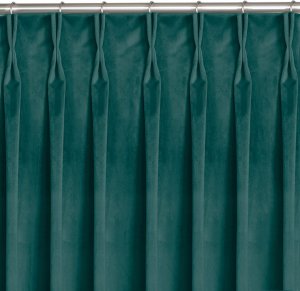 Homede Homede Zasłona VILA velvetowa na flexach 135x225 morska wzór 1 1