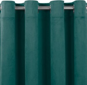 Homede Homede Zasłona VILA velvetowa na srebrnych przelotkach 265x300 morska 1