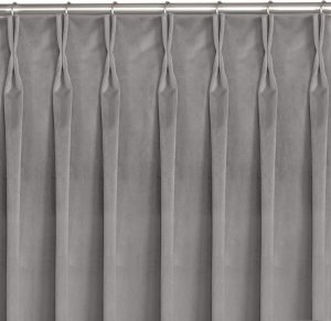 Homede Homede Zasłona VILA velvetowa na flexach 265x300 szara wzór 2 1