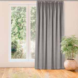 Homede Homede Zasłona VILA velvetowa na taśmie smok 135x300 szara wzór 1 2