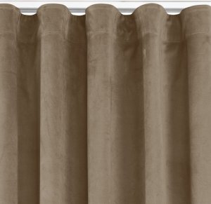 Homede Homede Zasłona VILA velvetowa na taśmie wave 200x175 beżowa 1