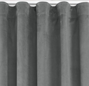 Homede Homede Zasłona VILA velvetowa na taśmie wave 265x300 grafitowa 1