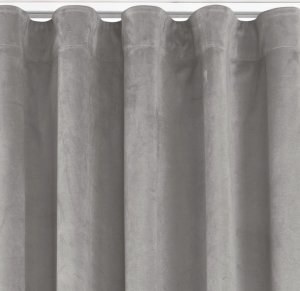 Homede Homede Zasłona VILA velvetowa na taśmie wave 200x175 szara 1